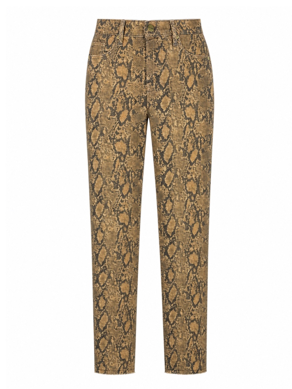 Frame Le High Straight Jeans Size 25 Tan Black Python Snakeskin Print Cotton